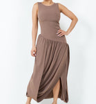 Sleeveless Bubble Bottom Maxi Dress