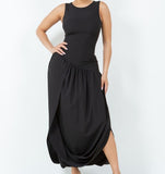 Sleeveless Bubble Bottom Maxi Dress