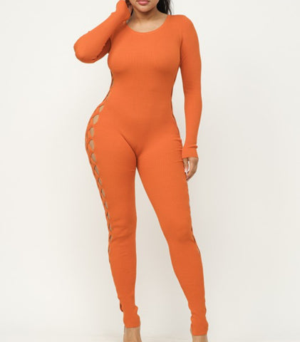 Long Sleeve Trimmed Catsuit