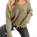 Olive Distress Sweater